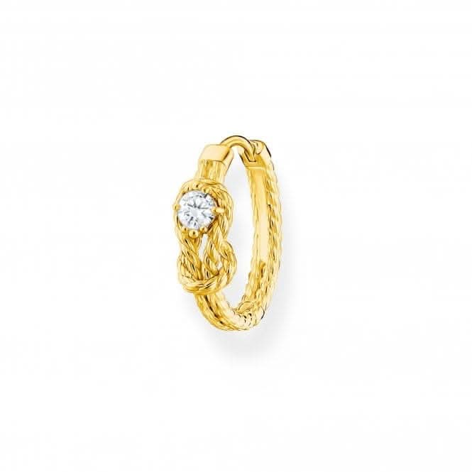 Charming Gold Plated Rope With Knot Single Hoop Earring CR695 - 414 - 14Thomas Sabo Charm Club CharmingCR695 - 414 - 14