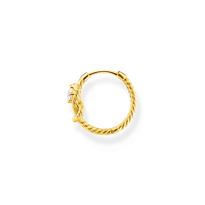 Charming Gold Plated Rope With Knot Single Hoop Earring CR695 - 414 - 14Thomas Sabo Charm Club CharmingCR695 - 414 - 14