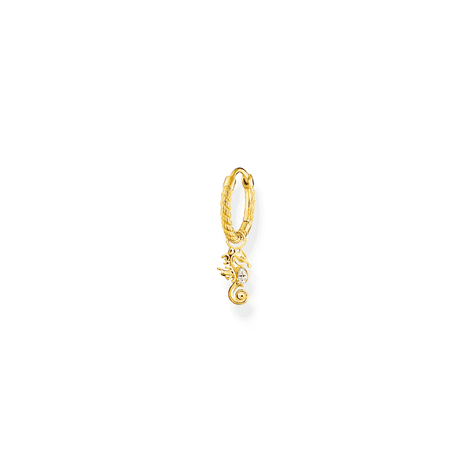 Charming Gold Plated Seahorse Single Hoop Earring CR698 - 414 - 14Thomas Sabo Charm Club CharmingCR698 - 414 - 14