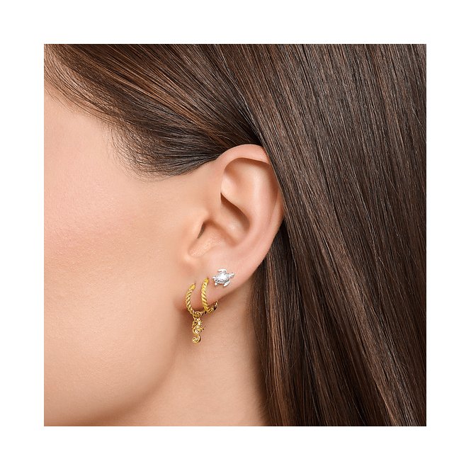 Charming Gold Plated Seahorse Single Hoop Earring CR698 - 414 - 14Thomas Sabo Charm Club CharmingCR698 - 414 - 14