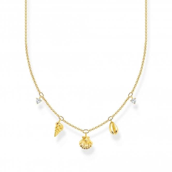 Charming Gold Plated Shells Necklace KE2158 - 414 - 14 - L45VThomas Sabo Charm Club CharmingKE2158 - 414 - 14