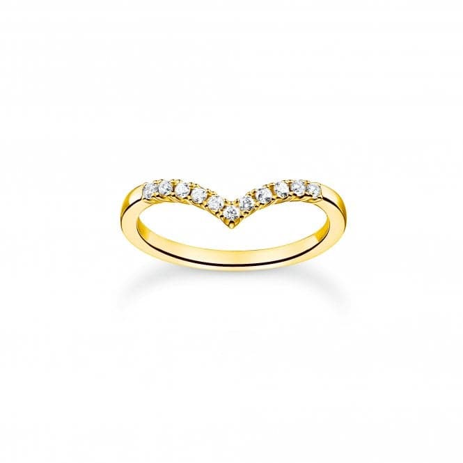 Charming Gold Plated V - Shaped White Stones Ring TR2394 - 414 - 14Thomas Sabo Charm Club CharmingTR2394 - 414 - 14 - 48