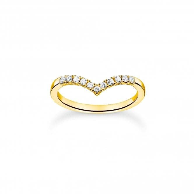 Charming Gold Plated V - Shaped White Stones Ring TR2394 - 414 - 14Thomas Sabo Charm Club CharmingTR2394 - 414 - 14 - 48