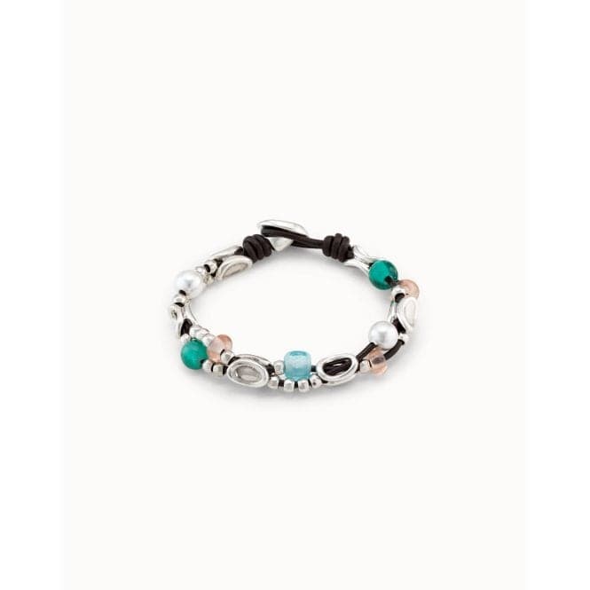 Charming Multicolor Crystal Artisan Glass BraceletUNOde50PUL2343MCLMTL0M