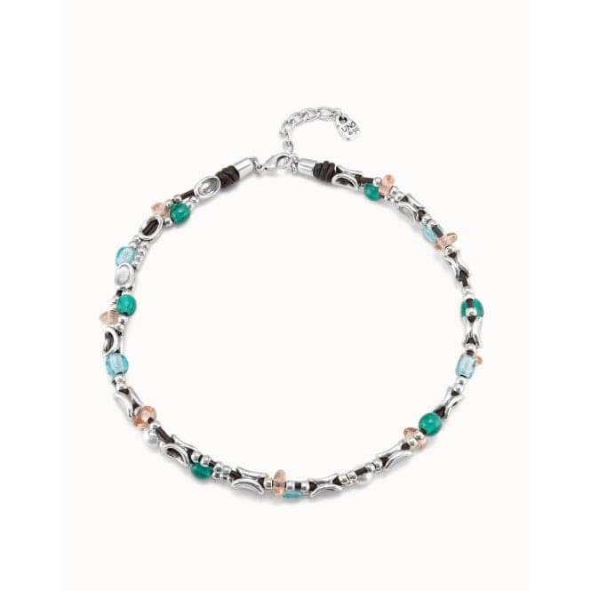 Charming Multicolor Crystal Artisan Glass NecklaceUNOde50COL1827MCLMTL0U