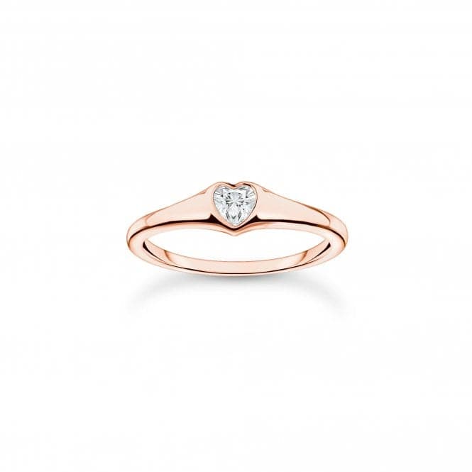Charming Rose Gold Plated White Heart Ring TR2390 - 416 - 14Thomas Sabo Charm Club CharmingTR2390 - 416 - 14 - 48