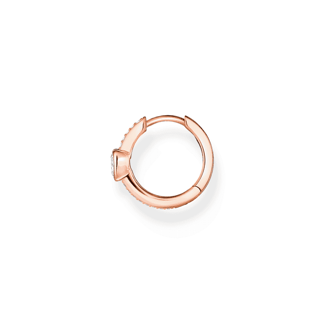 Charming Rose Gold Plated White Heart Single Hoop Earring CR692 - 416 - 14Thomas Sabo Charm Club CharmingCR692 - 416 - 14