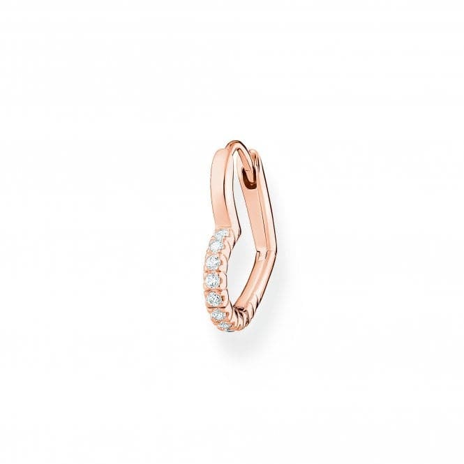 Charming Rose Gold Plated White Heart Single Hoop Earring CR693 - 416 - 14Thomas Sabo Charm Club CharmingCR693 - 416 - 14