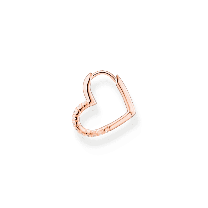 Charming Rose Gold Plated White Heart Single Hoop Earring CR693 - 416 - 14Thomas Sabo Charm Club CharmingCR693 - 416 - 14