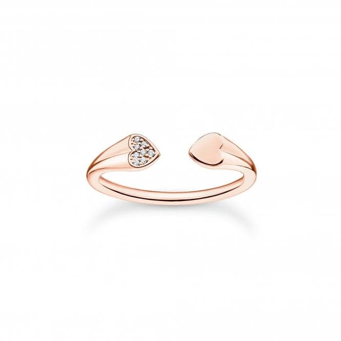 Charming Rose Gold Plated White Hearts Ring TR2392 - 416 - 14Thomas Sabo Charm Club CharmingTR2392 - 416 - 14 - 48