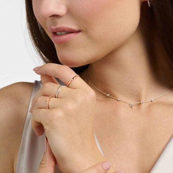 Charming Rose Gold Plated White Stones Ring TR2396 - 416 - 14Thomas Sabo Charm Club CharmingTR2396 - 416 - 14 - 48