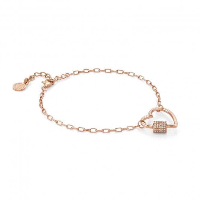 Charming Silver Cubic Zirconia Rose Gold Heart Bracelet 148501/007Nominations148501/007