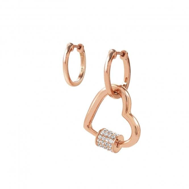 Charming Silver Cubic Zirconia Rose Gold Heart Earrings 148506/007Nominations148506/007