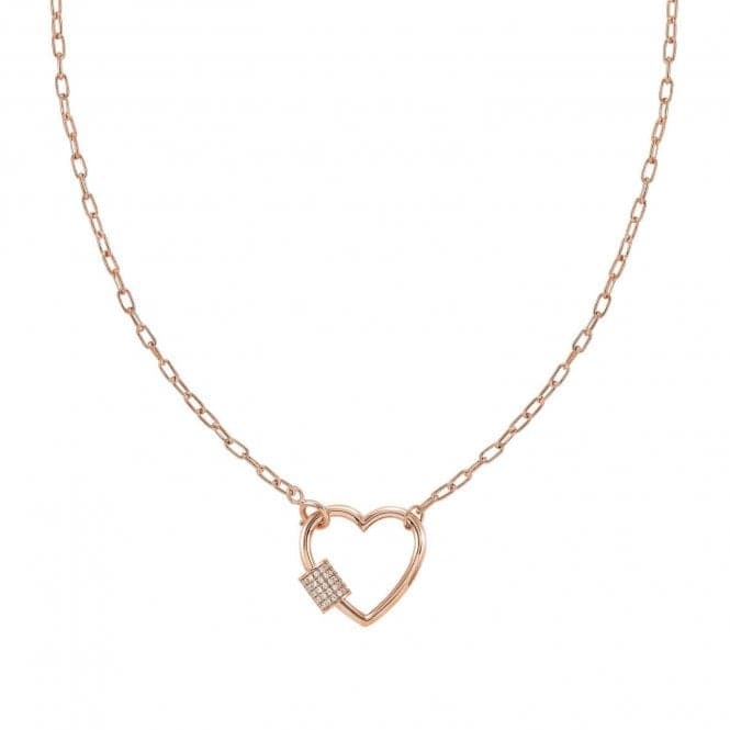 Charming Silver Cubic Zirconia Rose Gold Heart Necklace 148503/007Nominations148503/007