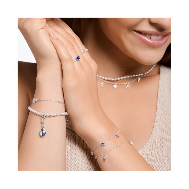 Charming Sterling Silver Blue Stones Bracelet A2058 - 699 - 32 - L19VThomas Sabo Charm Club CharmingA2058 - 699 - 32