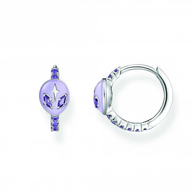 Charming Sterling Silver Enamel Alien Head Single Hoop Earring CR721 - 041 - 13Thomas Sabo Charm Club CharmingCR721 - 041 - 13