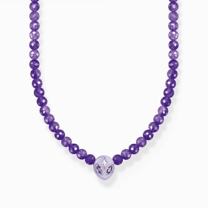 Charming Sterling Silver Enamel Violet Alien Head Necklace KE2199 - 041 - 13 - L42VThomas Sabo Charm Club CharmingKE2199 - 041 - 13