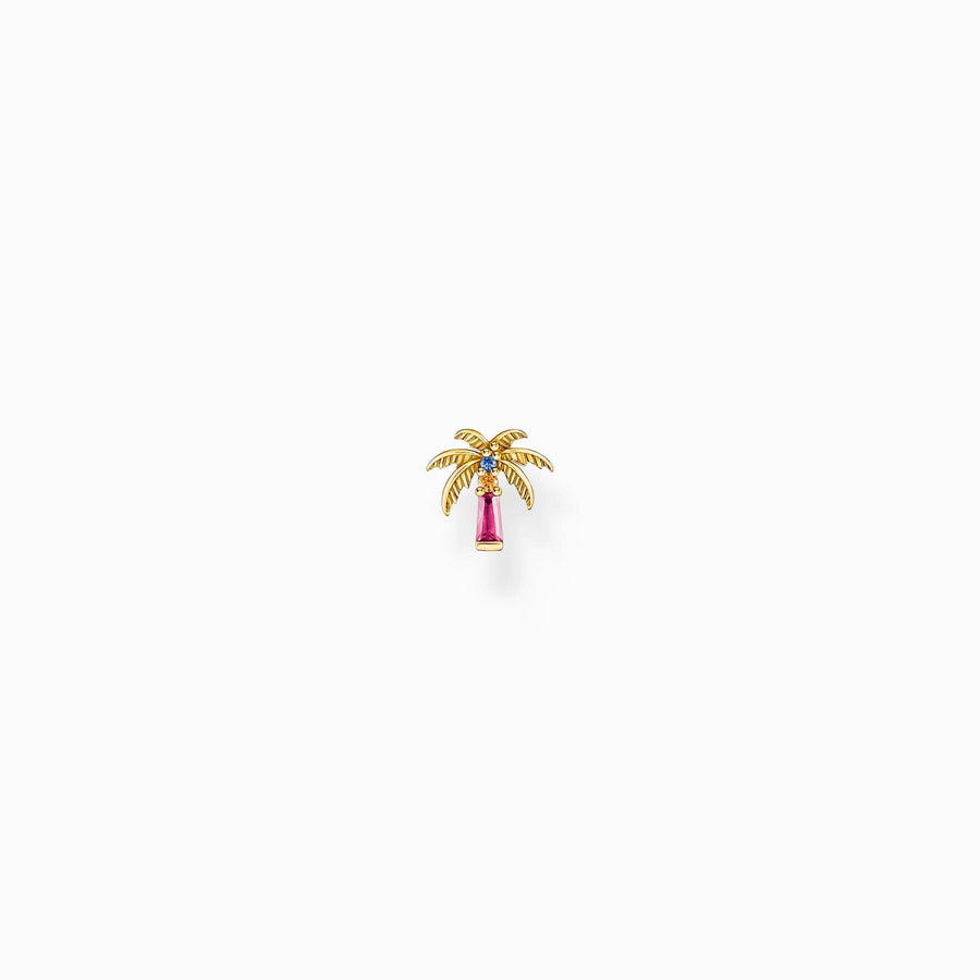 Charming Sterling Silver Gold Plated Colourful Stones Palm Tree Single Earring H2285 - 488 - 7Thomas Sabo Charm Club CharmingH2285 - 488 - 7