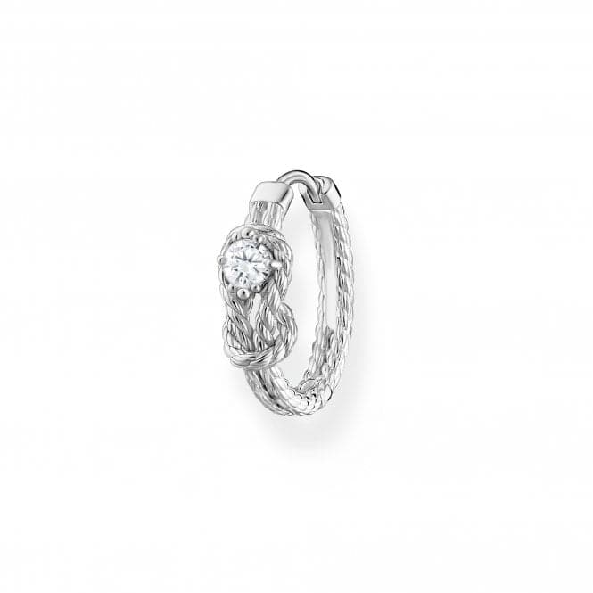 Charming Sterling Silver Rope With Knot Single Hoop Earring CR695 - 051 - 14Thomas Sabo Charm Club CharmingCR695 - 051 - 14