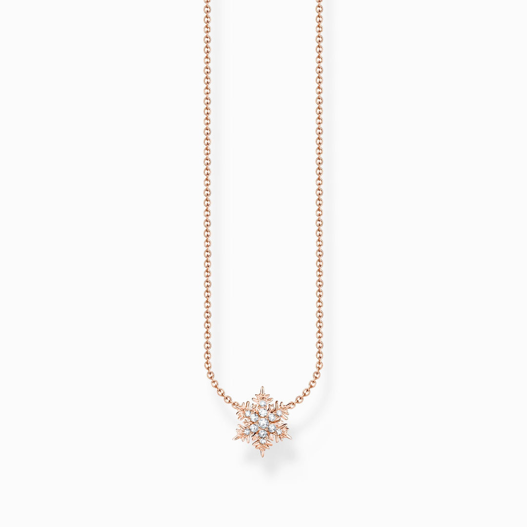 Charming Sterling Silver Rose Gold Plated Snowflake White Stones Pendant KE2286 - 416 - 14Thomas Sabo Charm Club CharmingKE2286 - 416 - 14 - L45V