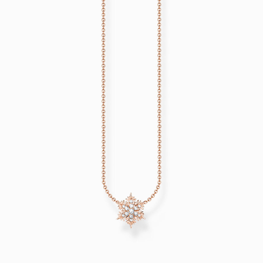 Charming Sterling Silver Rose Gold Plated Snowflake White Stones Pendant KE2286 - 416 - 14Thomas Sabo Charm Club CharmingKE2286 - 416 - 14 - L45V