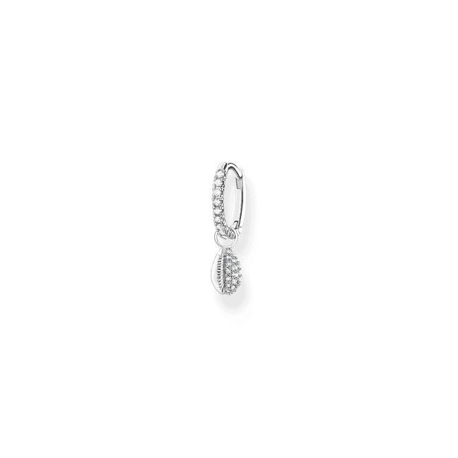 Charming Sterling Silver Shell With White Stones Single Hoop Earring CR697 - 051 - 14Thomas Sabo Charm Club CharmingCR697 - 051 - 14