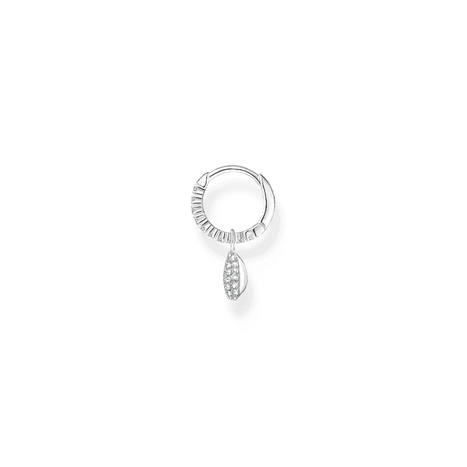 Charming Sterling Silver Shell With White Stones Single Hoop Earring CR697 - 051 - 14Thomas Sabo Charm Club CharmingCR697 - 051 - 14