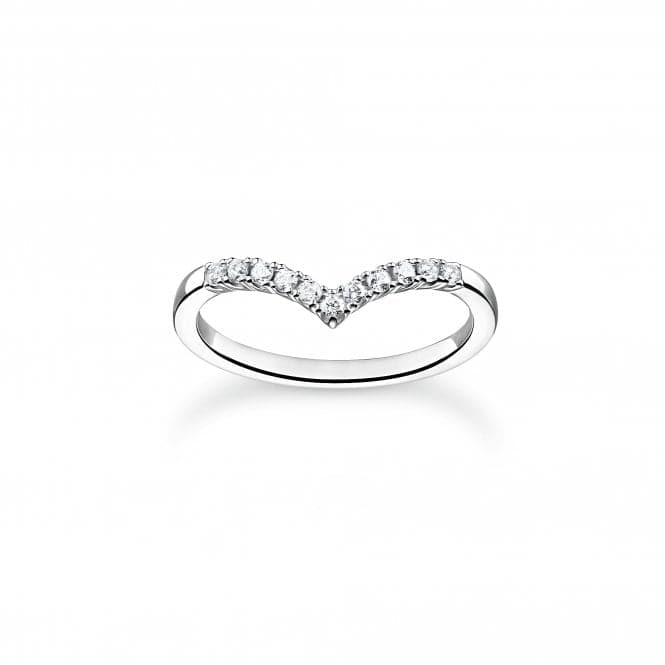 Charming Sterling Silver V - Shaped White Stones Ring TR2394 - 051 - 14Thomas Sabo Charm Club CharmingTR2394 - 051 - 14 - 48