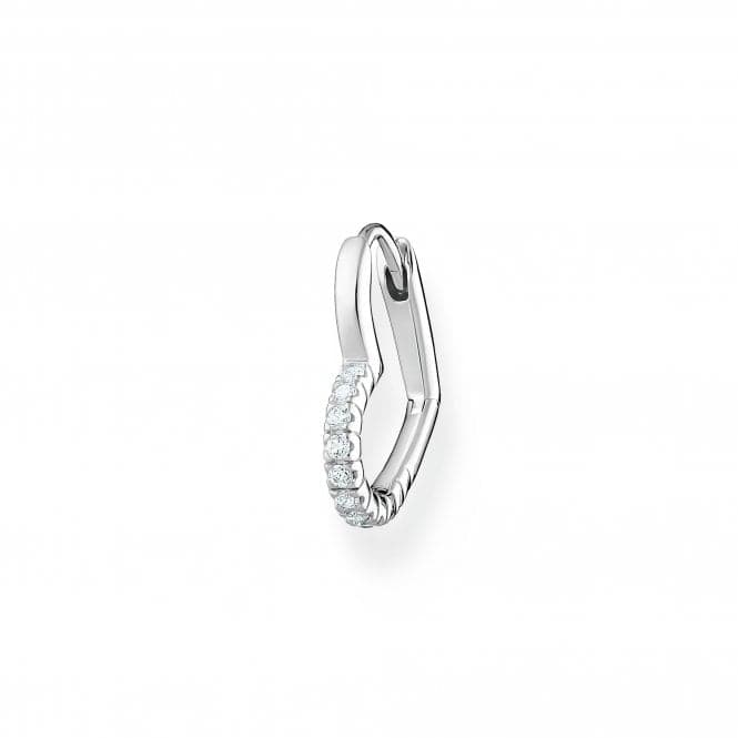 Charming Sterling Silver White Heart Single Hoop Earring CR693 - 051 - 14Thomas Sabo Charm Club CharmingCR693 - 051 - 14