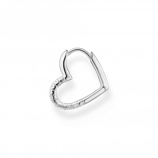 Charming Sterling Silver White Heart Single Hoop Earring CR693 - 051 - 14Thomas Sabo Charm Club CharmingCR693 - 051 - 14