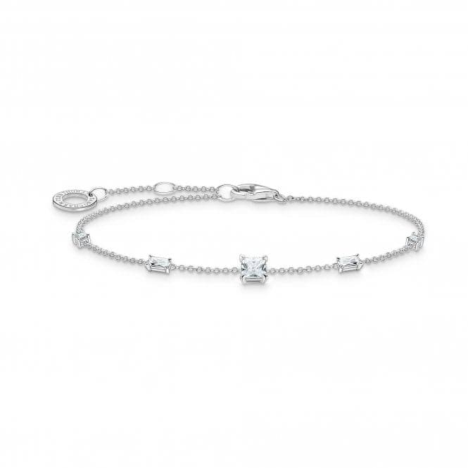 Charming Sterling Silver White Stones Bracelet A2059 - 051 - 14 - L19VThomas Sabo Charm Club CharmingA2059 - 051 - 14