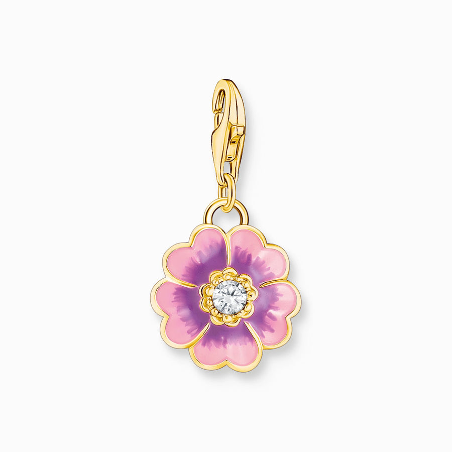 Charmista Gold Plated Violet Flower Charm 2208 - 565 - 7Thomas Sabo Charm Club Charmista2208 - 565 - 7