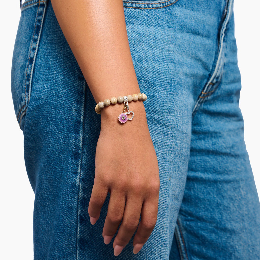 Charmista Gold Plated Violet Flower Charm 2208 - 565 - 7Thomas Sabo Charm Club Charmista2208 - 565 - 7