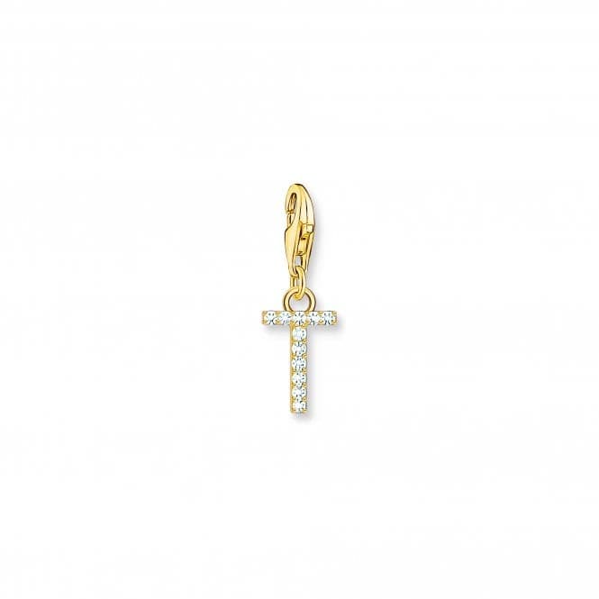 Charmista Gold Plated Zirconia Letter T Charm Pendant 1983 - 414 - 14Thomas Sabo Charm Club Charmista1983 - 414 - 14