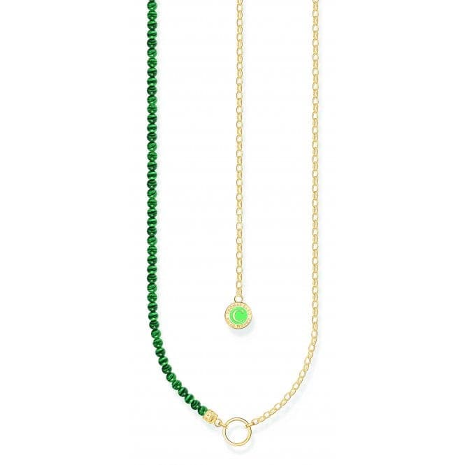 Charmista Member Green Sterling Silver Gold Plated Stone Charm Necklace KE2190 - 140 - 6Thomas Sabo Charm Club CharmistaKE2190 - 140 - 6 - L37V