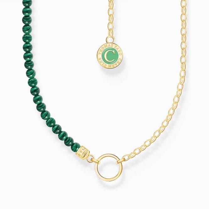 Charmista Member Green Sterling Silver Gold Plated Stone Charm Necklace KE2190 - 140 - 6Thomas Sabo Charm Club CharmistaKE2190 - 140 - 6 - L37V