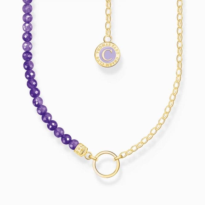 Charmista Member Violet Sterling Silver Gold Plated Enamel Charm Necklace KE2190 - 427 - 13Thomas Sabo Charm Club CharmistaKE2190 - 427 - 13 - L37V