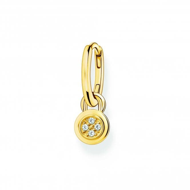 Charmista Sterling Silver Gold Plated Zirconia Single Earring CR720 - 414 - 39Thomas Sabo Sterling SilverCR720 - 414 - 39