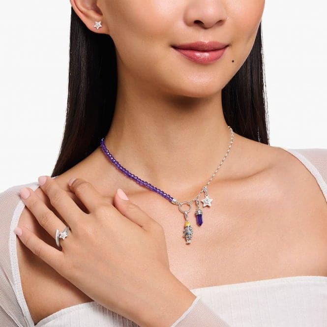 Charmista Sterling Silver Violet Hexagon Charm 2047 - 348 - 13Thomas Sabo Charm Club Charmista2047 - 348 - 13