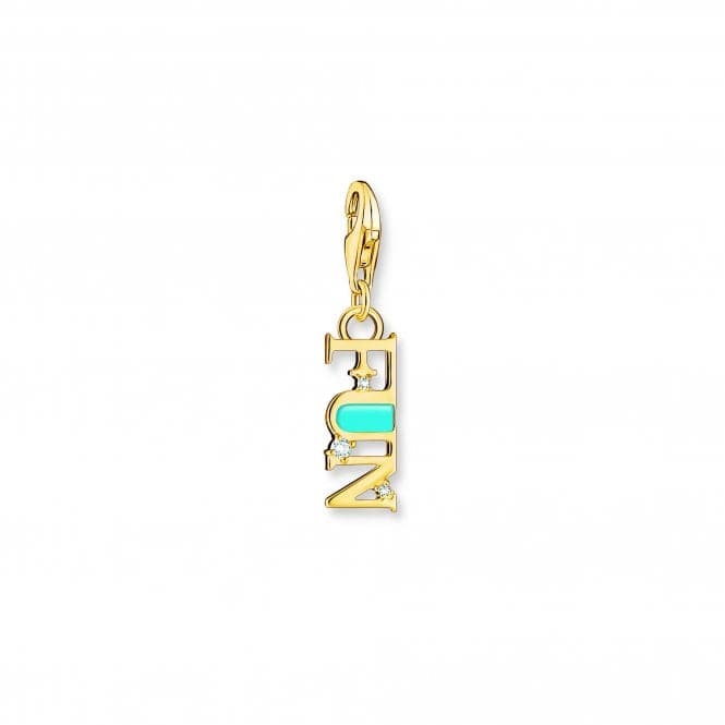 Charmista Turquoise Gold Plated Cold Enamel Fun Charm Pendant 2010 - 565 - 17Thomas Sabo Charm Club Charmista2010 - 565 - 17