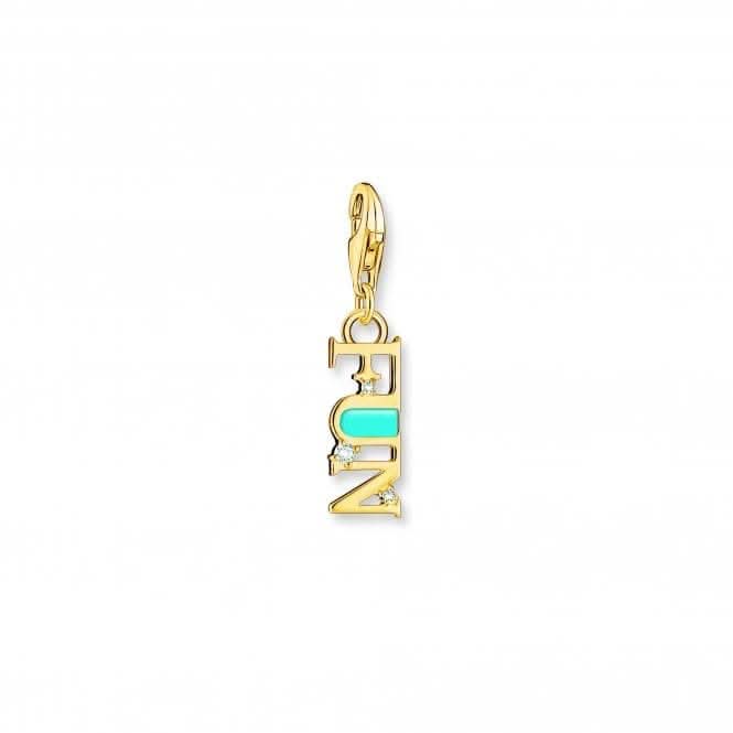 Charmista Turquoise Gold Plated Cold Enamel Fun Charm Pendant 2010 - 565 - 17Thomas Sabo Charm Club Charmista2010 - 565 - 17