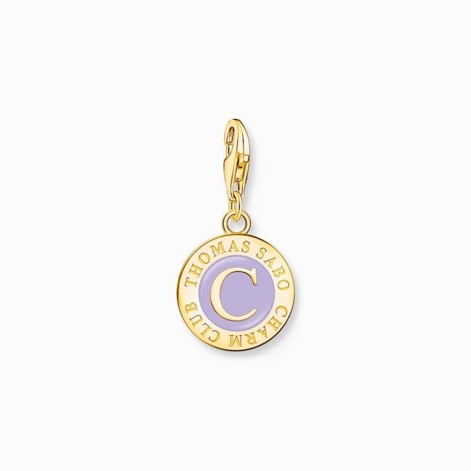 Charmista Violet Sterling Silver Gold Plated Enamel Coin Charm 2105 - 427 - 13Thomas Sabo Charm Club Charmista2105 - 427 - 13