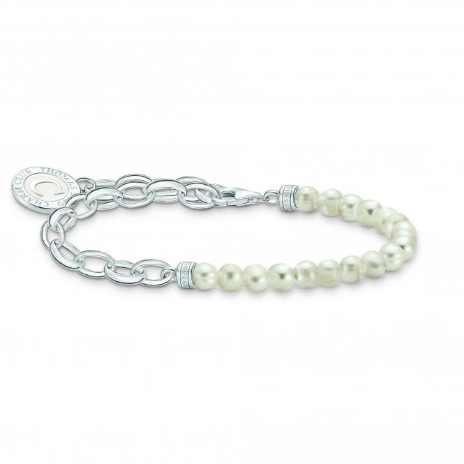 Charmista White Cold Enamel Freshwater Pearl Bracelet A2128 - 158 - 14Thomas Sabo Charm Club CharmistaA2128 - 158 - 14 - L19v