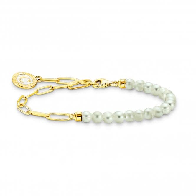 Charmista White Gold Plated Freshwater Pearl Bracelet A2129 - 430 - 14Thomas Sabo Charm Club CharmistaA2129 - 430 - 14 - L19v
