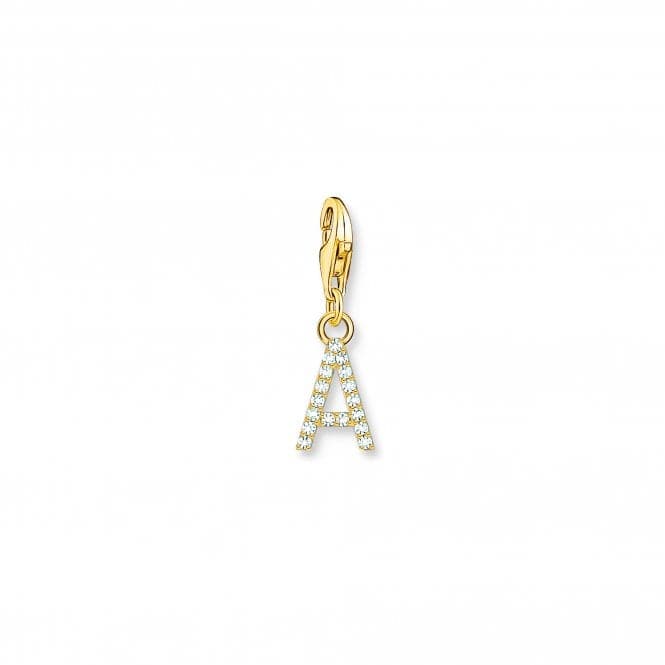 Charmista White Gold Plated Zirconia Letter A Charm Pendant 1964 - 414 - 14Thomas Sabo Charm Club Charmista1964 - 414 - 14