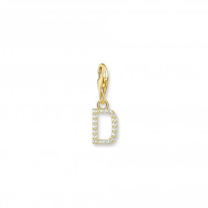 Charmista White Gold Plated Zirconia Letter D Charm Pendant 1967 - 414 - 14Thomas Sabo Charm Club Charmista1967 - 414 - 14