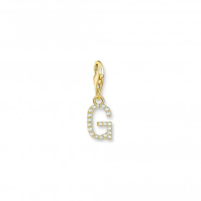 Charmista White Gold Plated Zirconia Letter G Charm Pendant 1970 - 414 - 14Thomas Sabo Charm Club Charmista1970 - 414 - 14