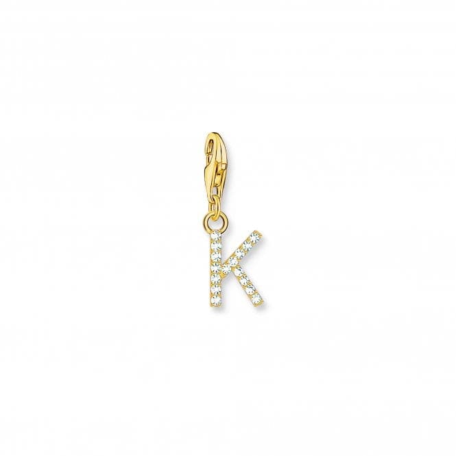 Charmista White Gold Plated Zirconia Letter K Charm Pendant 1974 - 414 - 14Thomas Sabo Charm Club Charmista1974 - 414 - 14