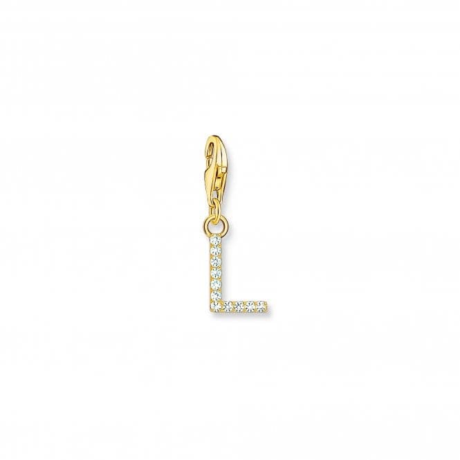 Charmista White Gold Plated Zirconia Letter L Charm Pendant 1975 - 414 - 14Thomas Sabo Charm Club Charmista1975 - 414 - 14