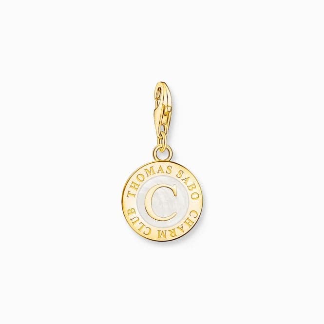 Charmista White Sterling Silver Gold Plated Enamel Coin Charm 2095 - 427 - 14Thomas Sabo Charm Club Charmista2095 - 427 - 14